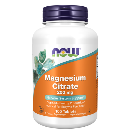 Now Magnesium Citrate, 200 mg, 100 Tablets - Now