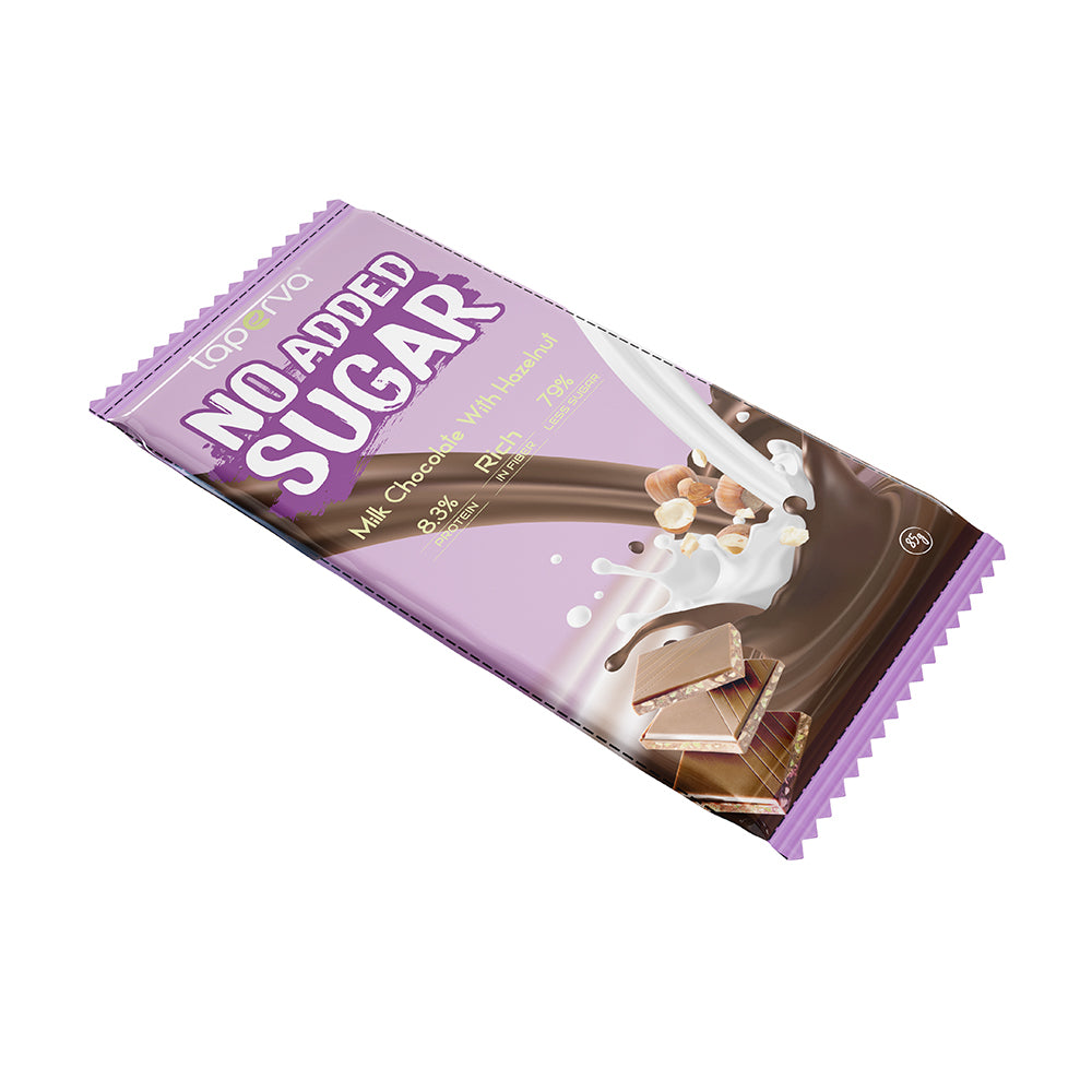 Laperva Milk Chocolate Bar with Hazelnut, No Added Sugar, 1 Bar - Laperva