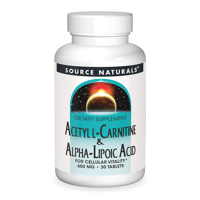 3. Source Naturals 650 mg Acetyl L Carnitine and Alpha Lipoic Acid, 30 Tablets - Source Naturals