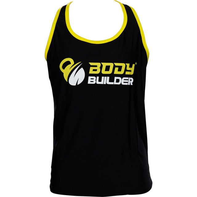 Premium Body Builder T-Shirt, M, Black & Yellow - Body Builder