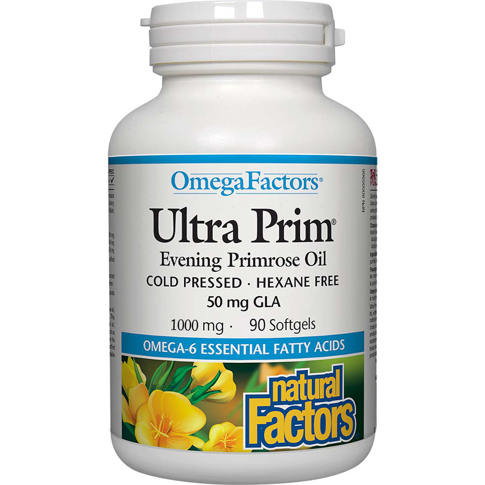 Natural Factors Ultra Prim Evening Primrose Oil, 1000 mg, 90 Softgels - Natural Factors