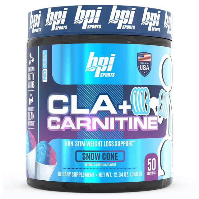 BPI Sports CLA Plus Carnitine, Snow Cone, 50 - bpi Sports