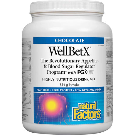 The Revolutionary Appetite, Natural Factors WellBetX, Chocolate, 854 Gm - Natural Factors