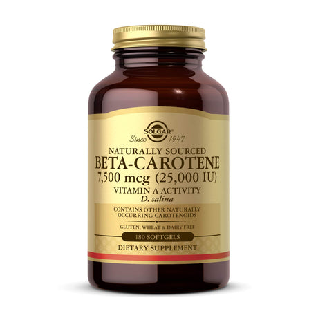 Solgar Beta Carotene, 2500 IU, 180 Softgels - Solgar