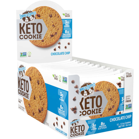 Box of 12 Pieces, Lenny & Larry’s Keto Cookies, Chocolate Chip - Lenny & Larry’s