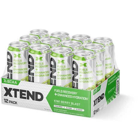 Xtend Carbonated Zero Sugar Hydration & Recovery Drink, Kiwi Berry Blast, Box of 12 Pieces - Xtend