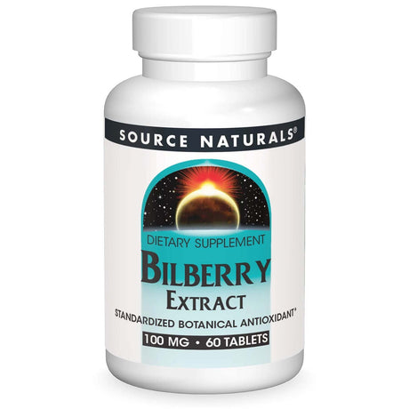 Bilberry Extract, 100 mg, 60 Tablets - Source Naturals - Source Naturals